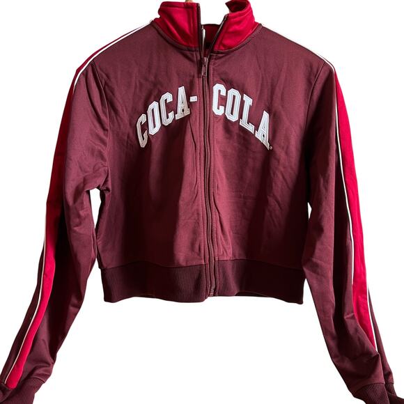 Coca-Cola Graphic Red Long Sleeve Zip-Up Sweatshirt - Size Women's Small - NWT - Picture 1 of 9